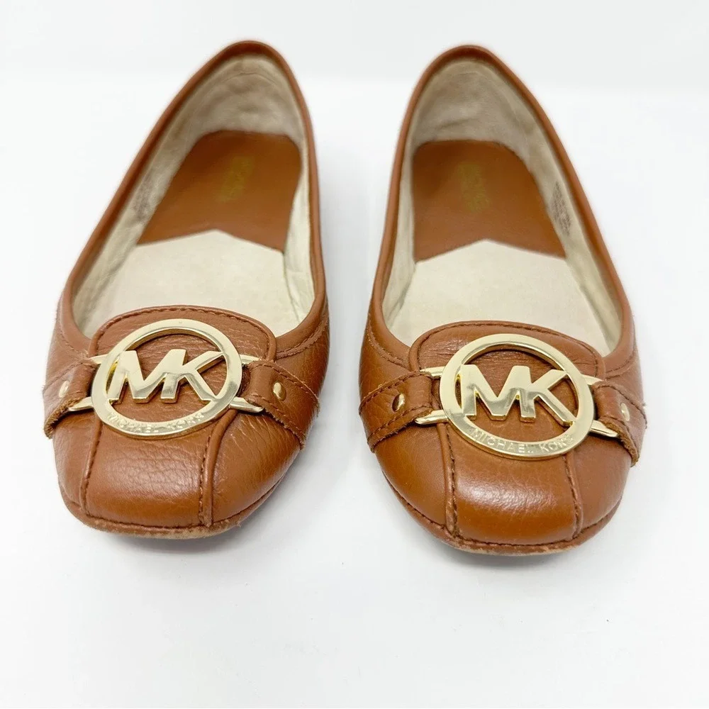 MICHAEL KORS FULTON‎ LUGGAGE LEATHER FLATS 6
